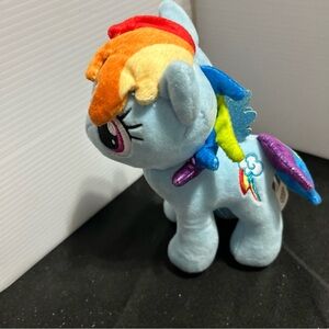 Rainbow Mane Light Blue Plush Pony Stuffed Animal